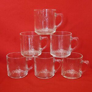 Clear Glass Coffee Mugs Set of 6